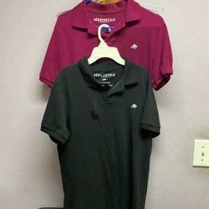 Aeropostale polo, Mens medium. Set of two. Black and burgundy.